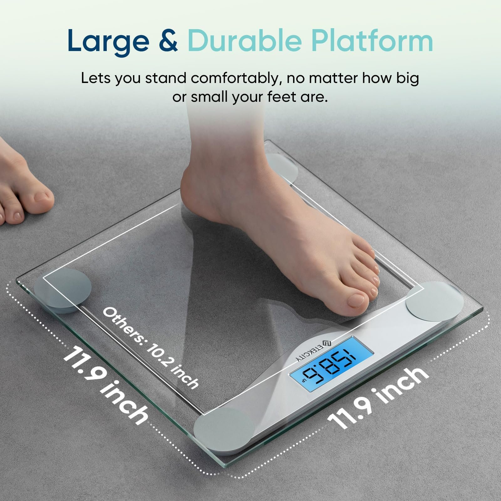 Etekcity Digital Body Weight Bathroom Scale, 6mm Tempered Glass, 400 lbs - Image 4