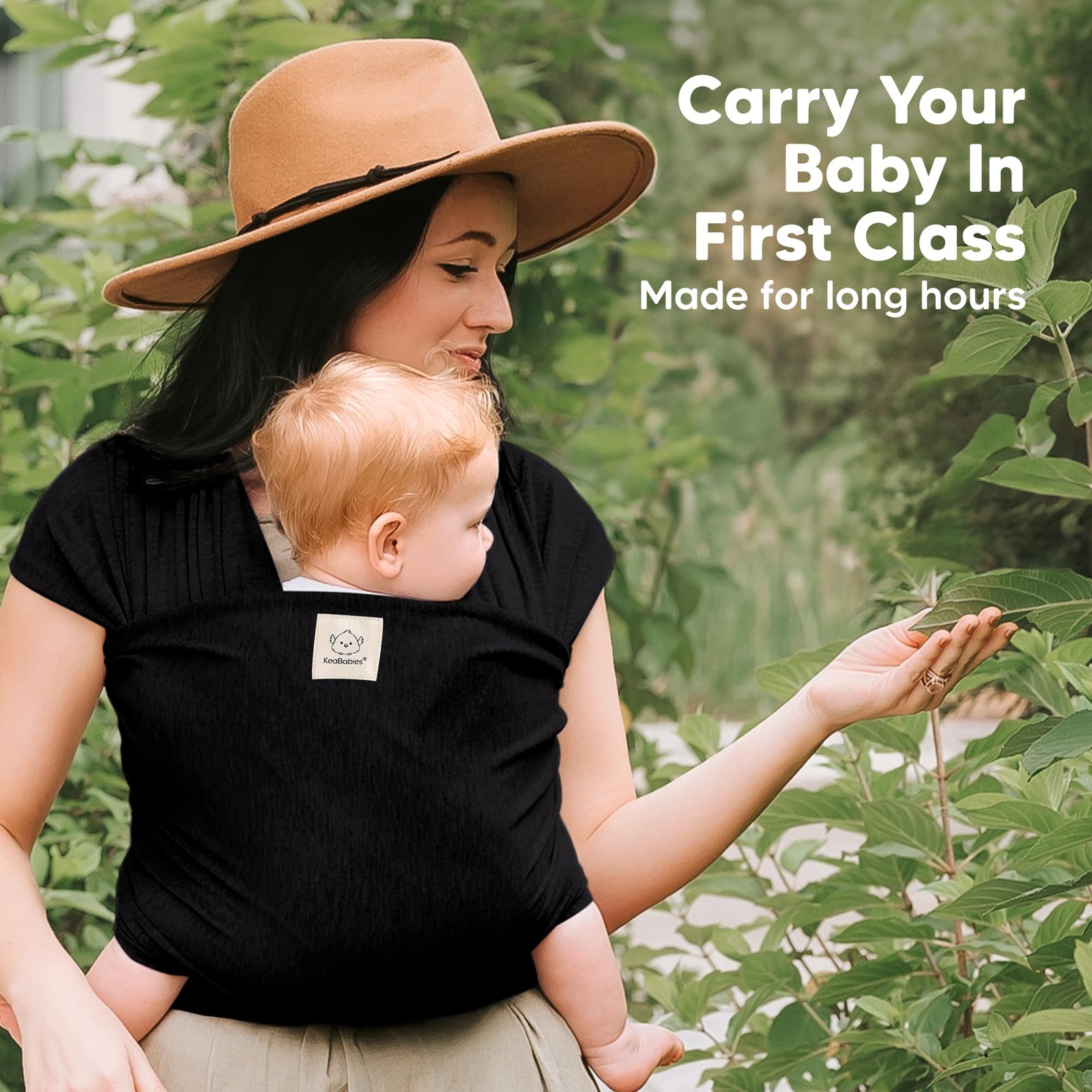 KeaBabies Baby Wrap Carrier, All in 1 Original Baby Carrier, Trendy Black - Image 6