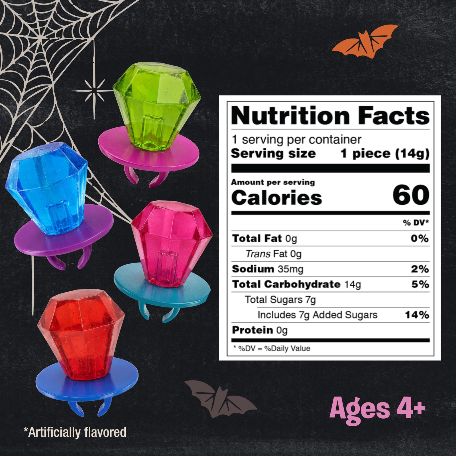 Ring Pop Halloween Candy Lollipops, 20 Count, Assorted Flavor Party Favors - Image 3