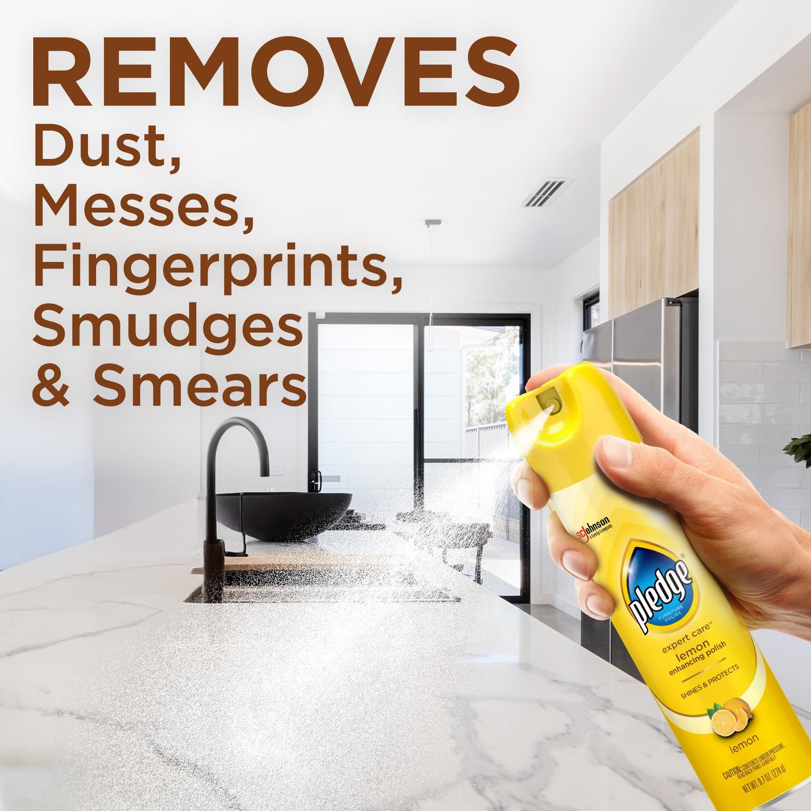 Pledge Expert Care Enhancing Furniture Polish, Lemon, 9.7 oz, (1-Pack) - Image 3