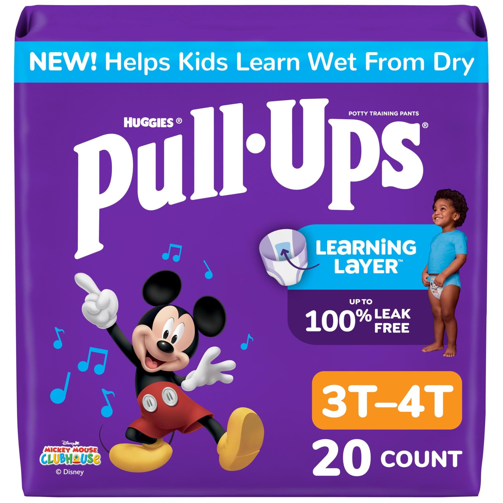 Pull-Ups Boys' Potty Training Pants, Size 3T-4T, 20 Count