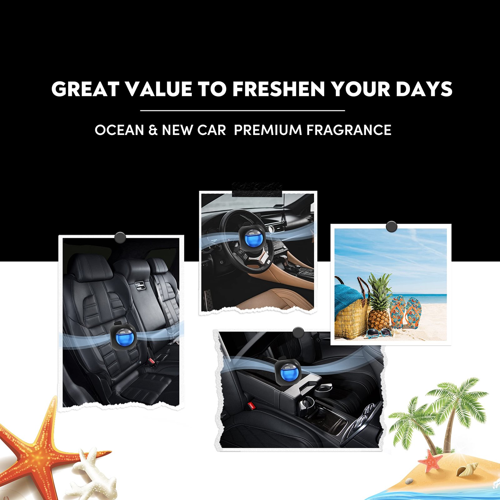 DRIVEJOY Car Air Freshener Vent Clips, 8 PK, 6 Ocean, 2 New Car Scent, Long Lasting Air Fresheners for Men & Women, Up to 240 Days, Odor Eliminator - Image 6