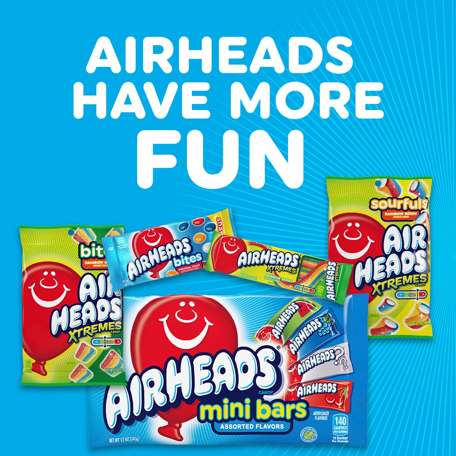 Airheads Full-Size Candy Bars, Assorted Taffy Variety Pack, 60 Count Box - Image 10