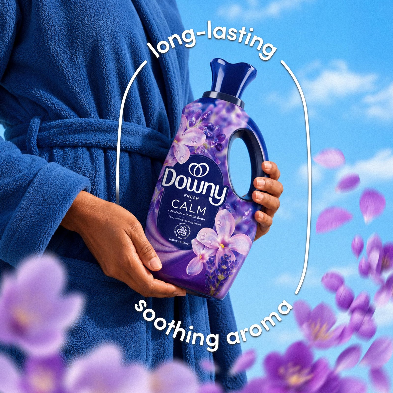 Downy Ultra Soft Fabric Softener Liquid, Calm, Lavender and Vanilla Bean, 56 fl oz, 83 Loads - Image 5