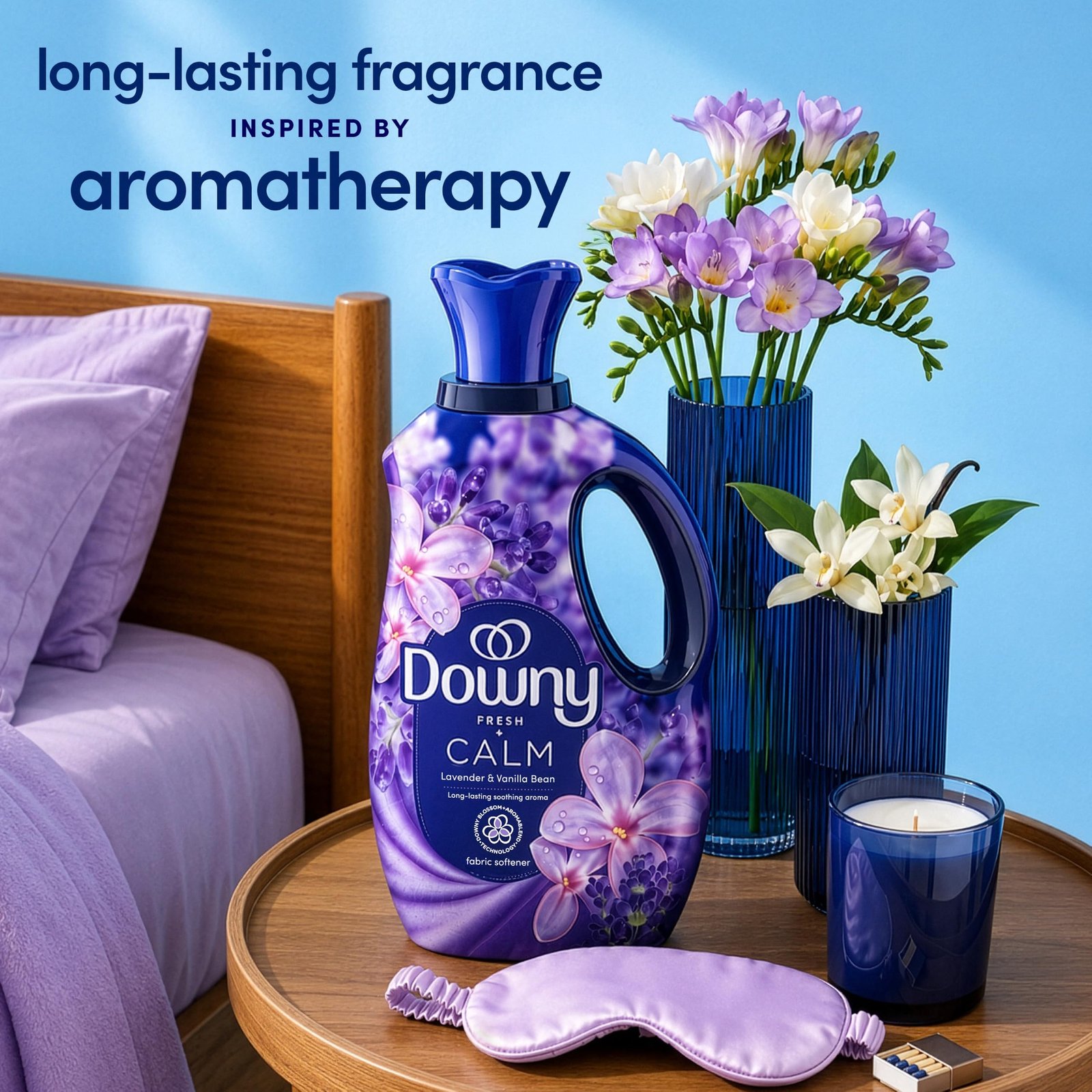 Downy Ultra Soft Fabric Softener Liquid, Calm, Lavender and Vanilla Bean, 56 fl oz, 83 Loads - Image 4