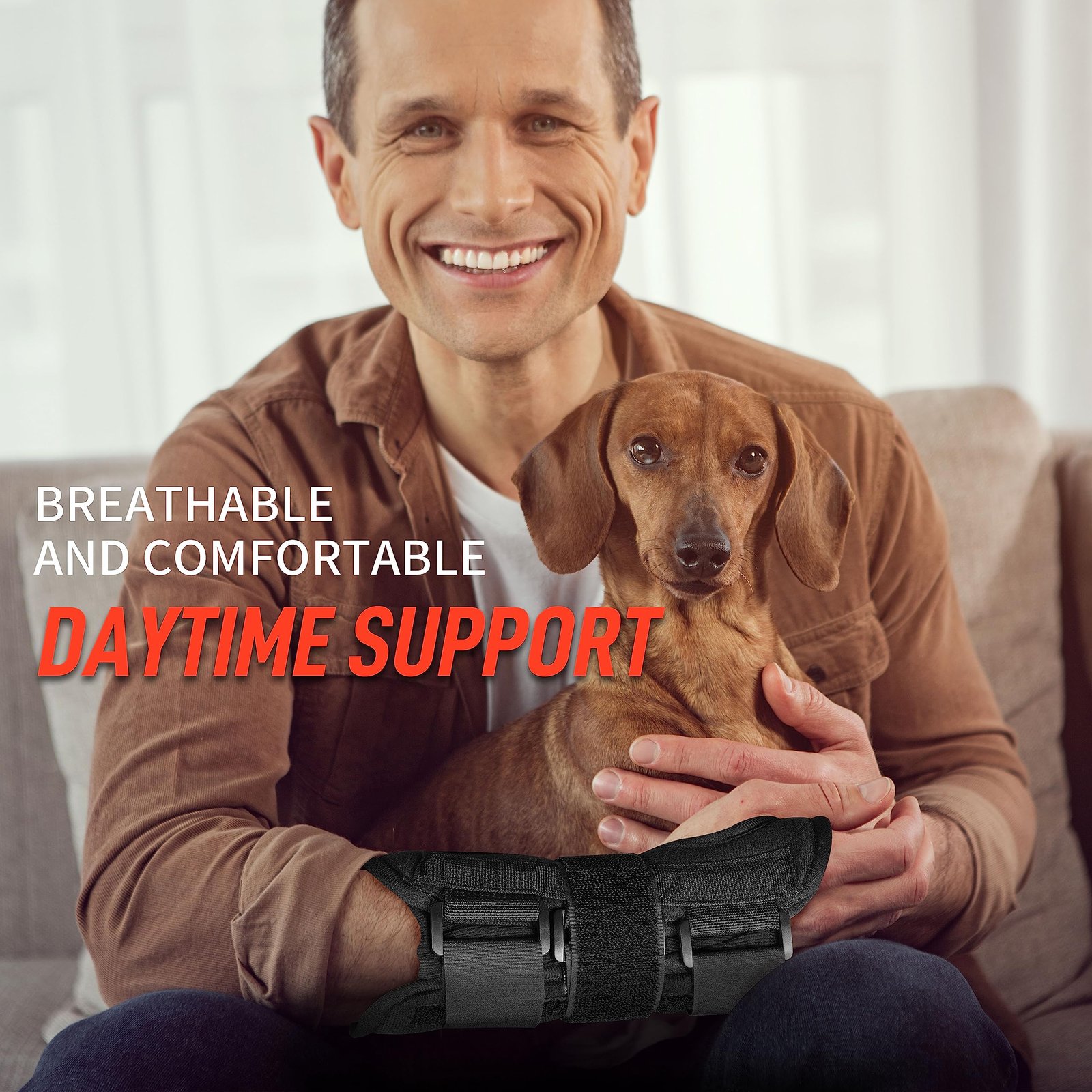 FEATOL Carpal Tunnel Wrist Brace Night Support, Adjustable Right Hand Brace - Image 5