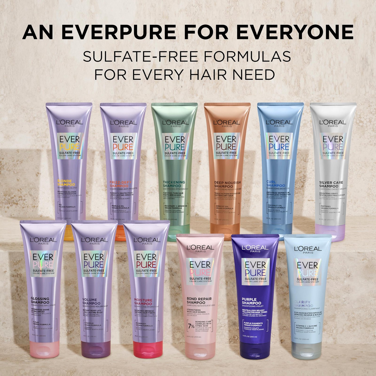 L'Oreal Paris EverPure Moisture 21-in-1 Leave In Conditioner, Multi-Benefit Heat Protectant Spray for Hair Up to 450°F, Detangling Frizz Control for Color Treated, Dry, or Damaged Hair, 6.7 Fl Oz - Image 7