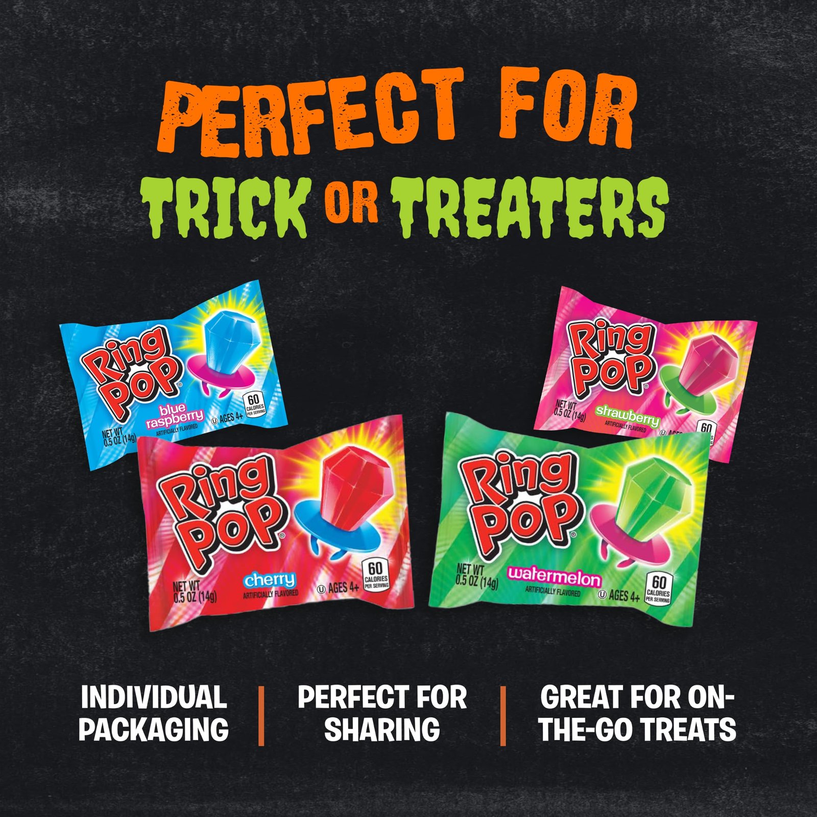 Ring Pop Halloween Candy Lollipops, 20 Count, Assorted Flavor Party Favors - Image 5