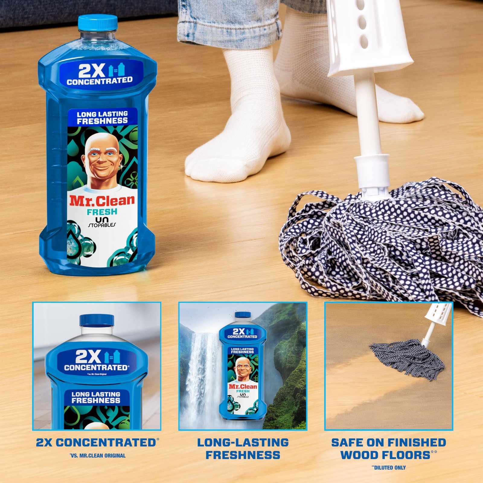 Mr. Clean 2X Concentrated Multi Surface Cleaner with Unstopables Fresh Scent 41 fl oz - Image 2