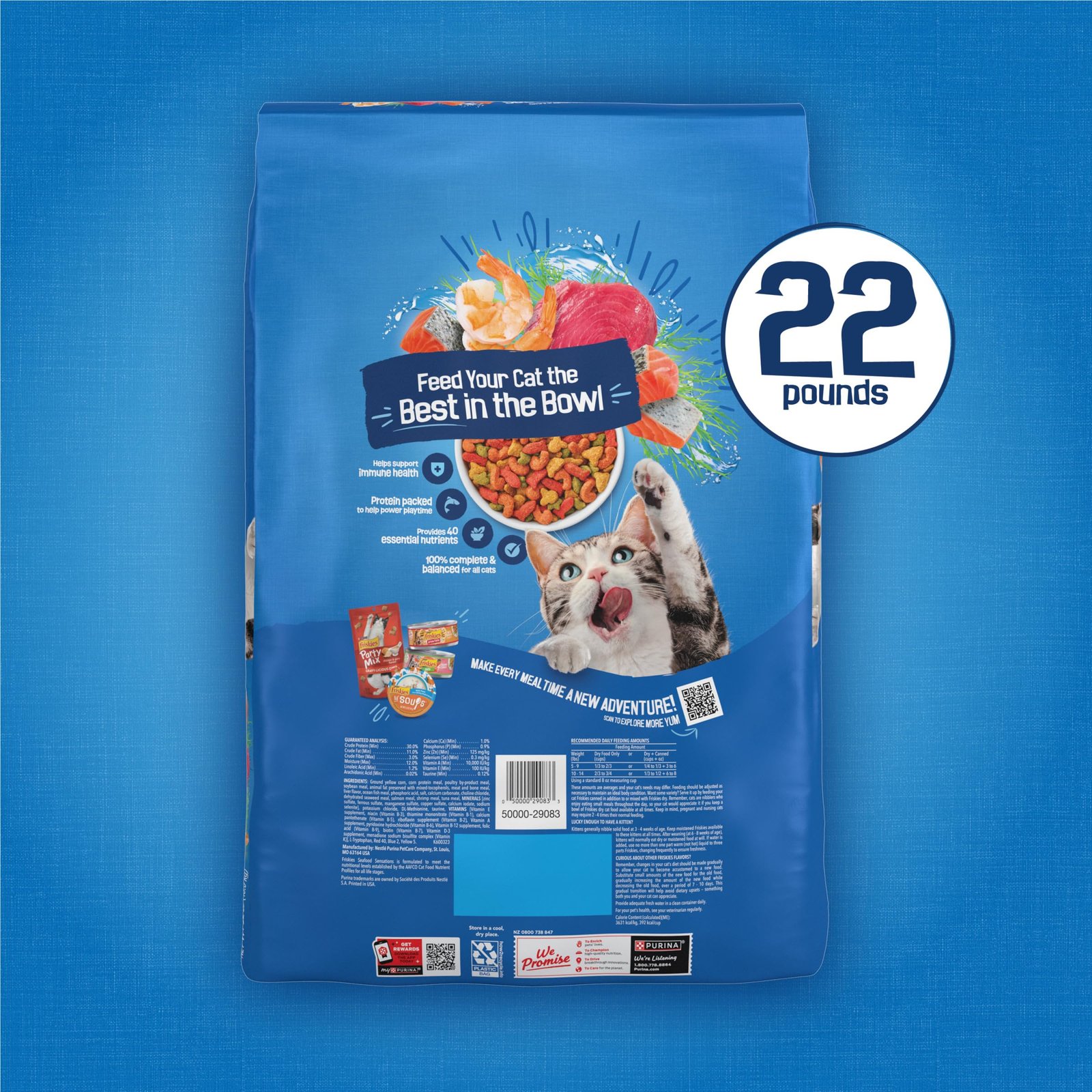 Friskies Purina Seafood Sensations Dry Cat Food, 22 lb Bag - Image 10