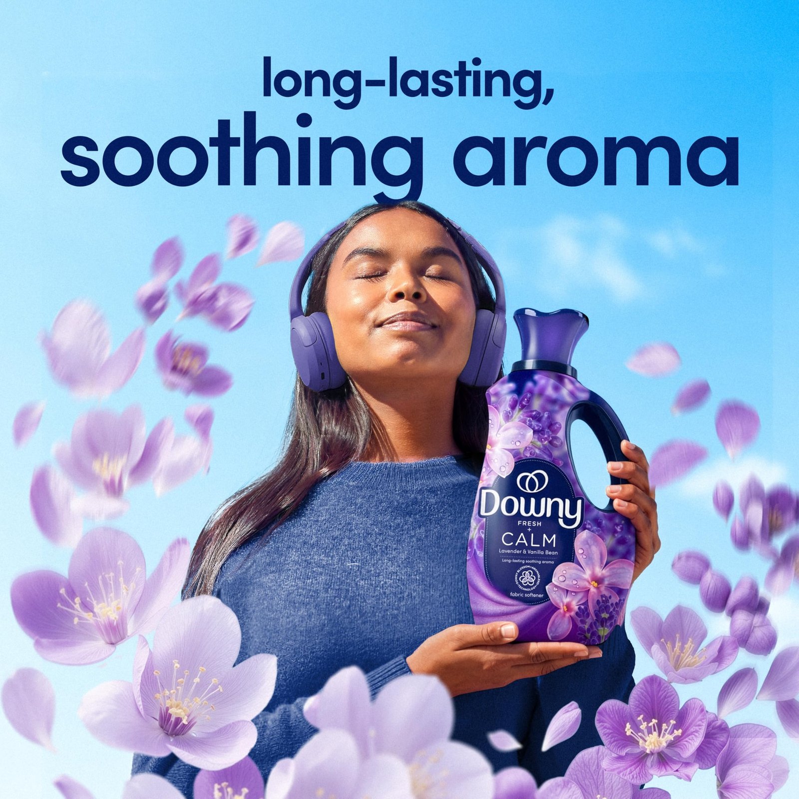 Downy Ultra Soft Fabric Softener Liquid, Calm, Lavender and Vanilla Bean, 56 fl oz, 83 Loads - Image 2